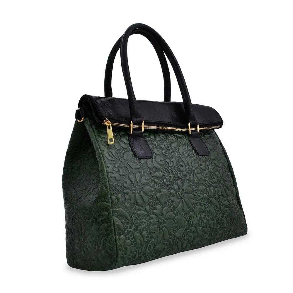Geanta Labirint — Verde si negru